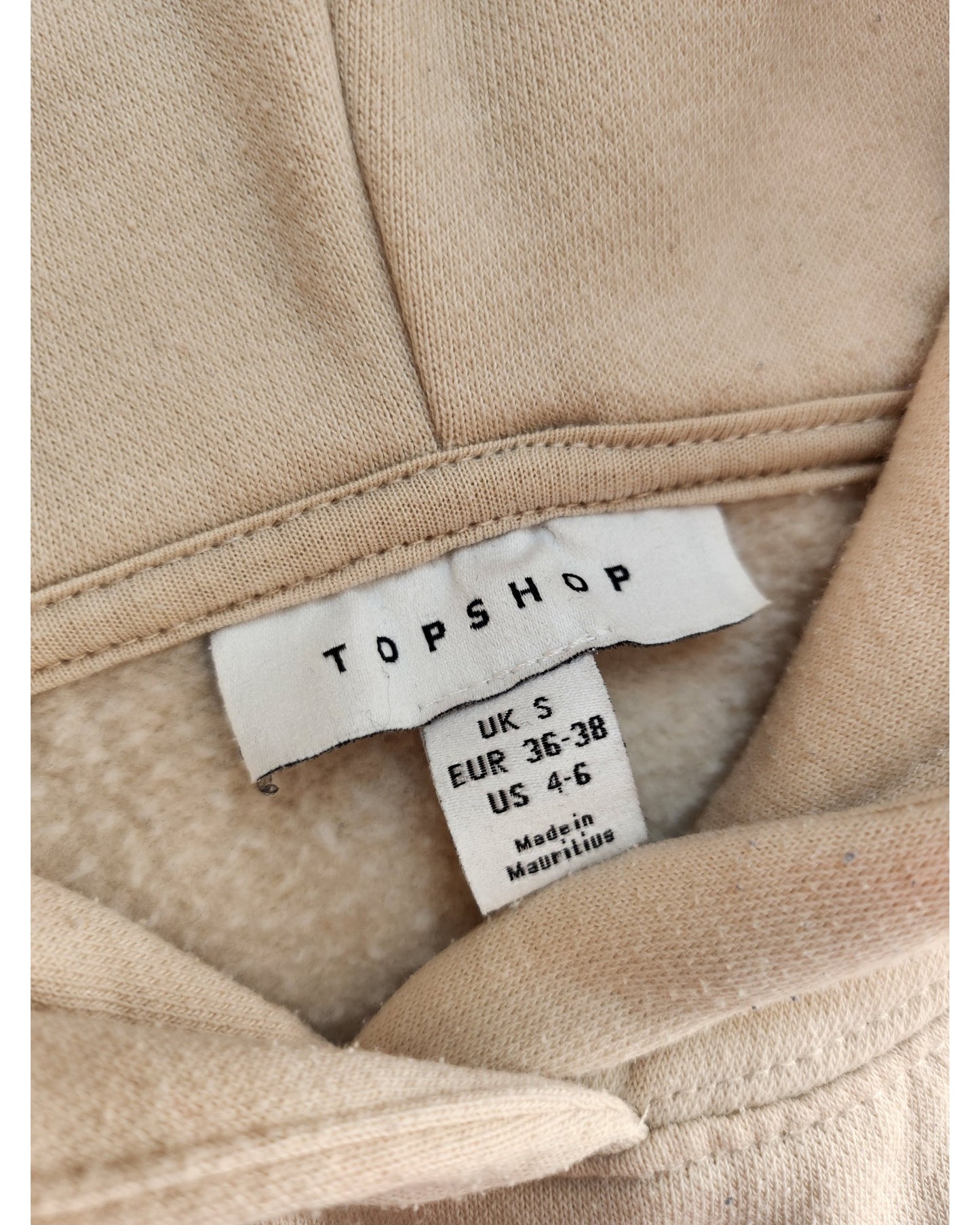 Upcycled Breastfeeding Beige Contrast Zip Sweatshirt S