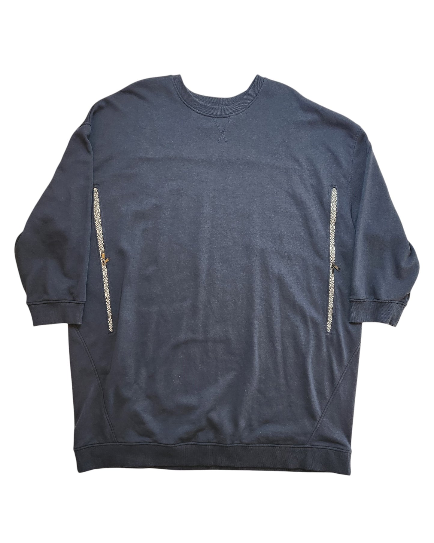Upcycled Breastfeeding (Nursing) & Pumping Navy Sweatshirt dress XL