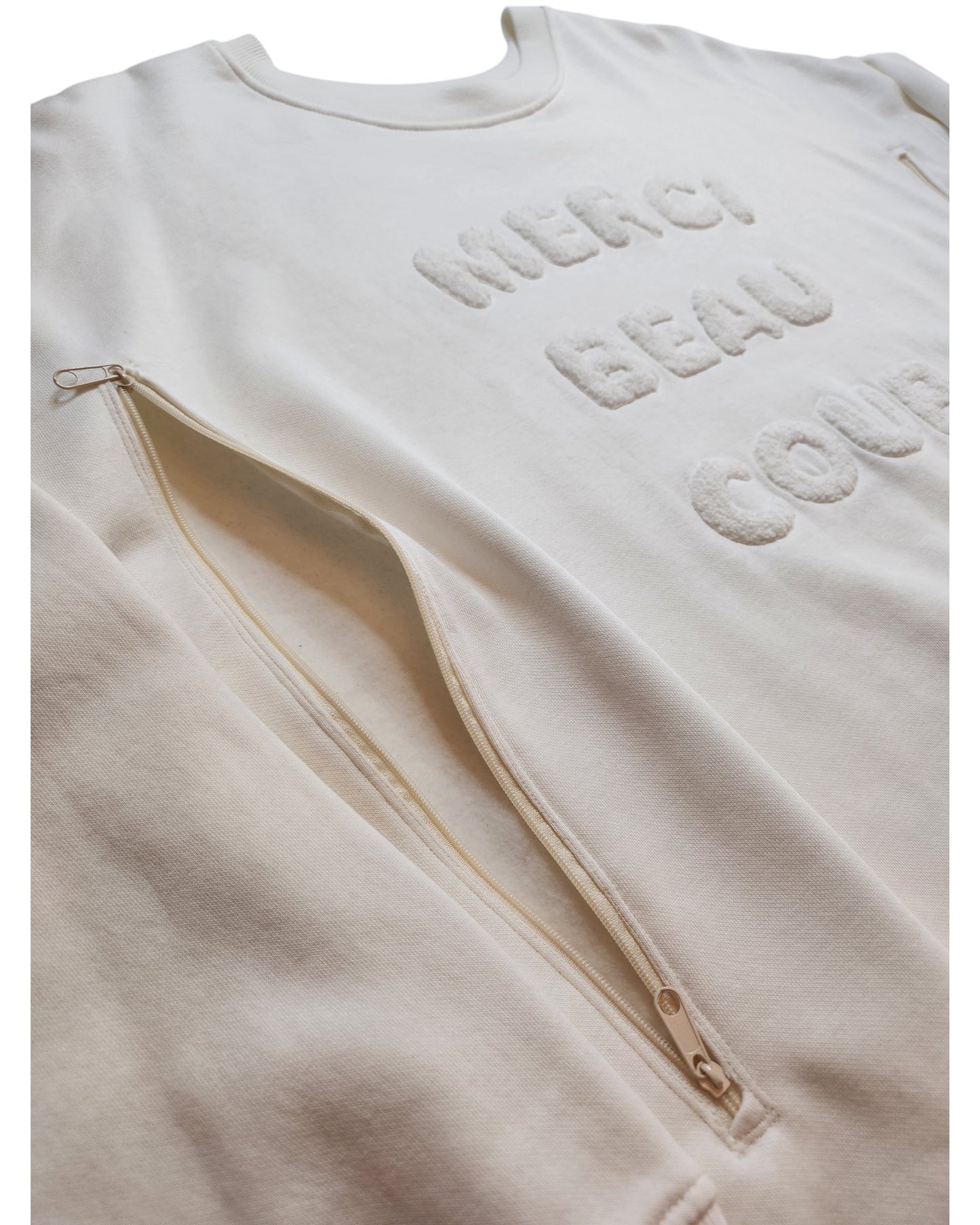 Upcycled Breastfeeding (Nursing) & Pumping Merci Sweatshirt L