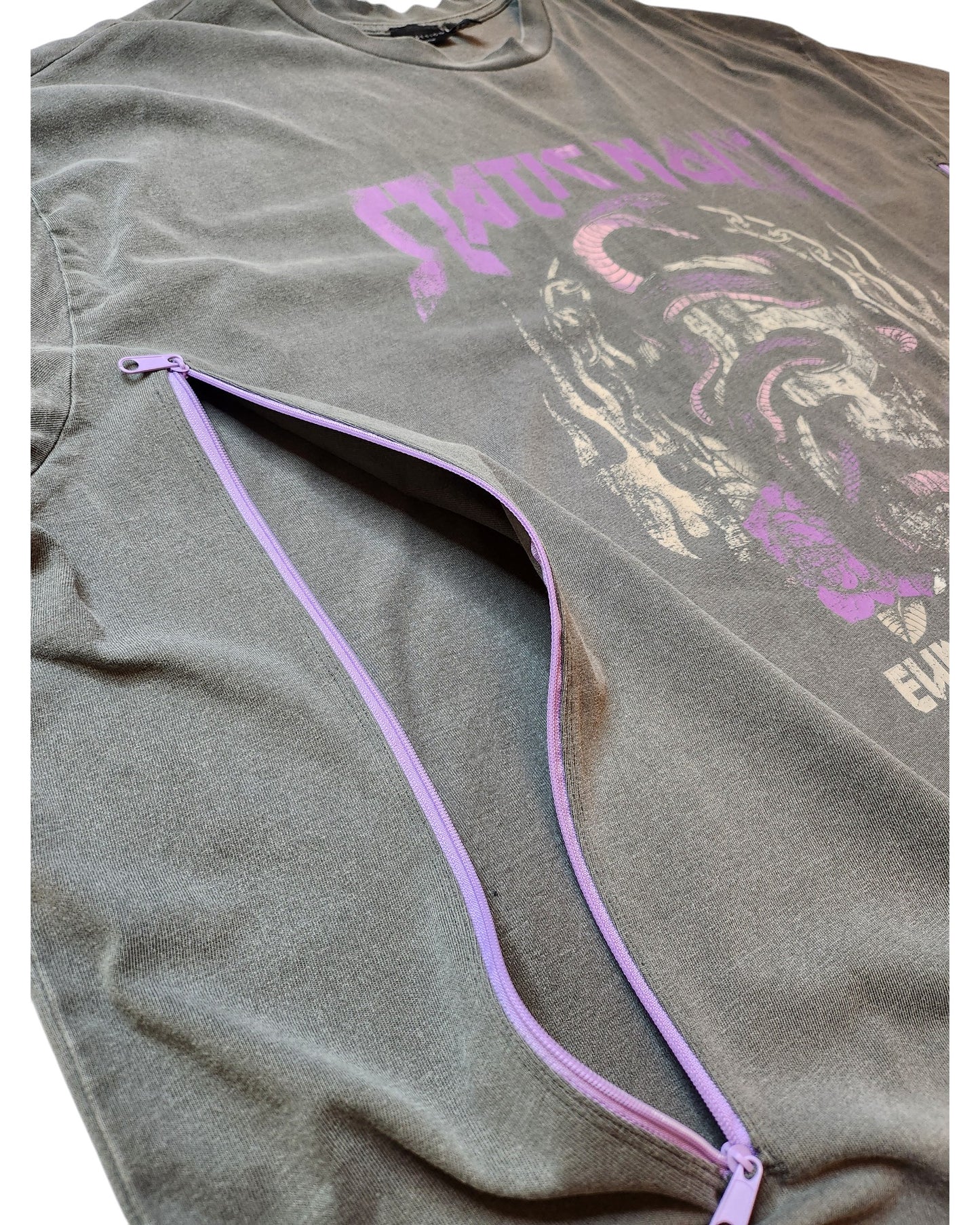 Upcycled Breastfeeding (Nursing) & Pumping Static Noise t-shirt XL