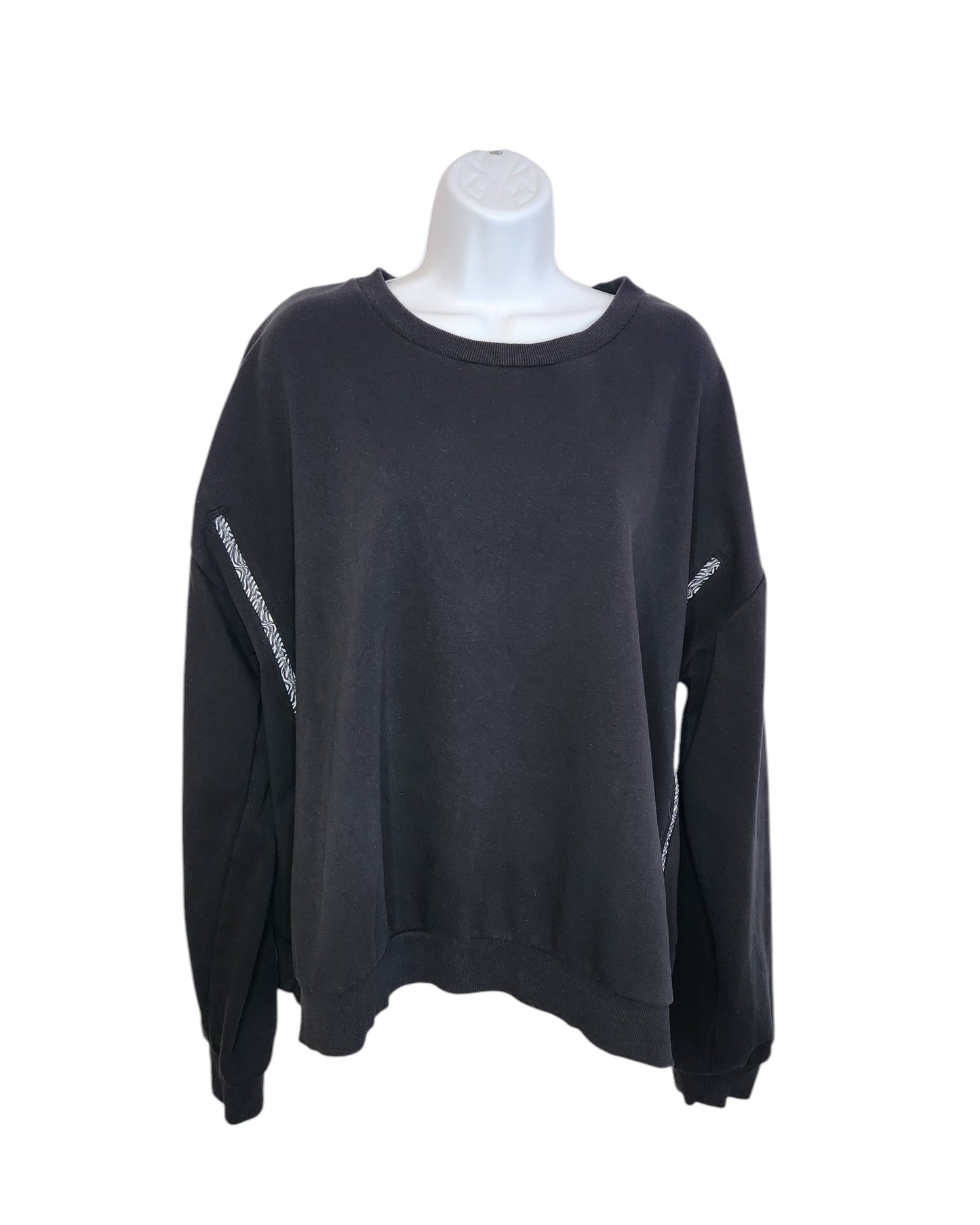 Upcycled Breastfeeding (Nursing) & Pumping Black Zebra Sweatshirt UK20/22