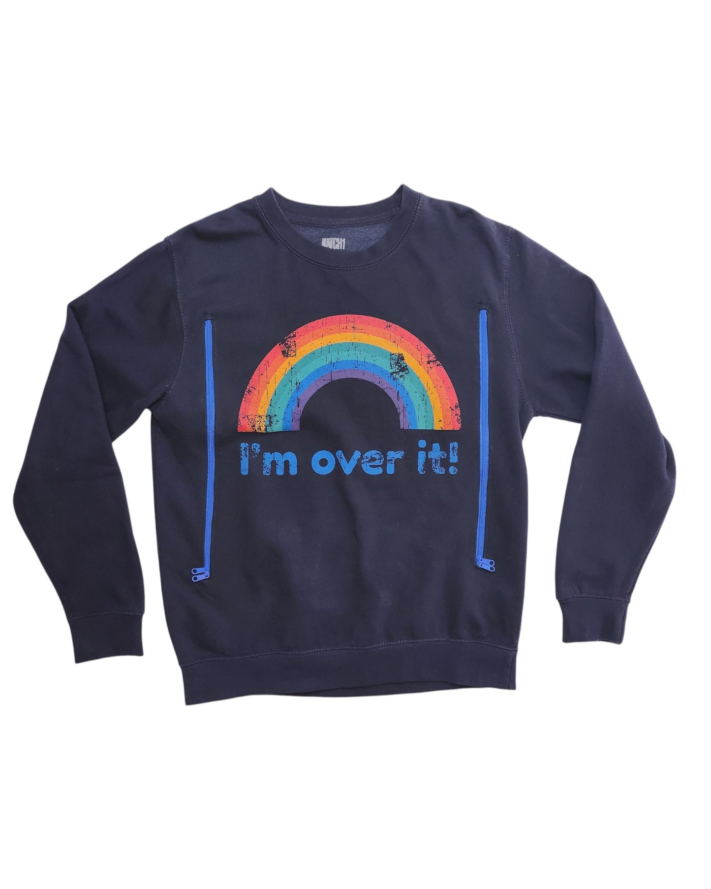 Upcycled Breastfeeding (Nursing) & Pumping Rainbow Sweatshirt M