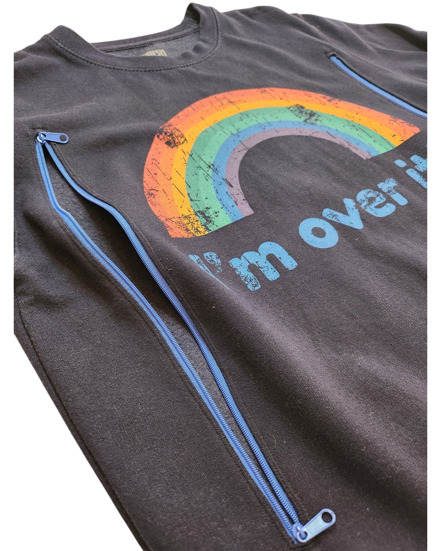 Upcycled Breastfeeding (Nursing) & Pumping Rainbow Sweatshirt M