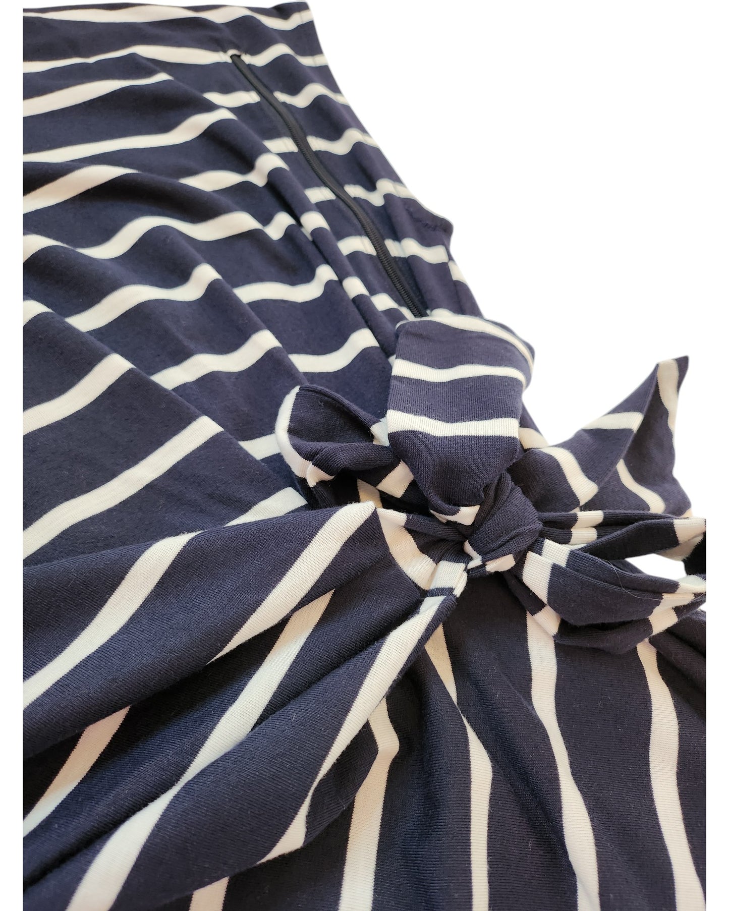 Upcycled Breastfeeding (Nursing) & Pumping Navy Stripe t-shirt dress XL