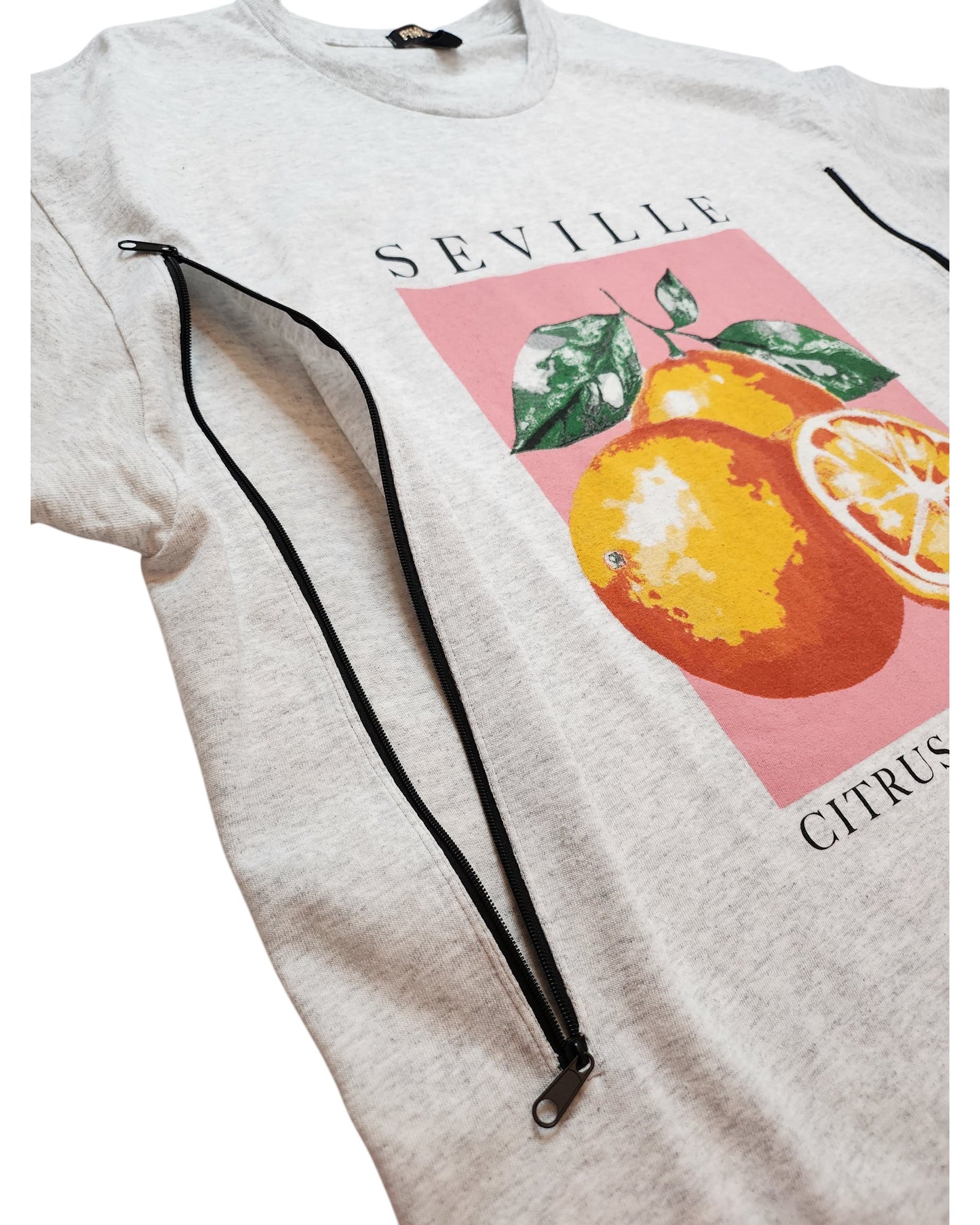 Upcycled Breastfeeding (Nursing) & Pumping Seville Long-line t-shirt S/M