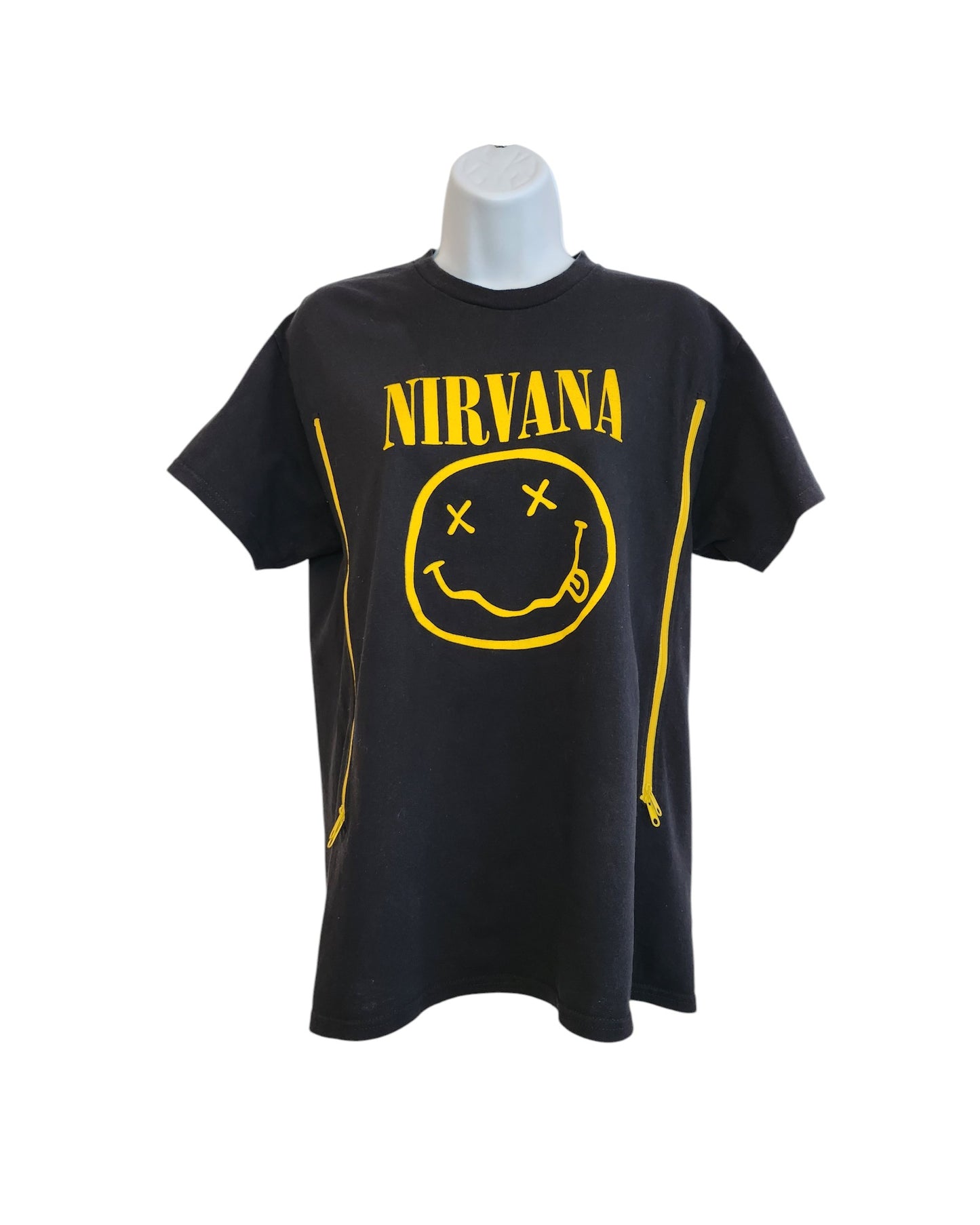 Upcycled Breastfeeding (Nursing) & Pumping Yellow Nirvana t-shirt M