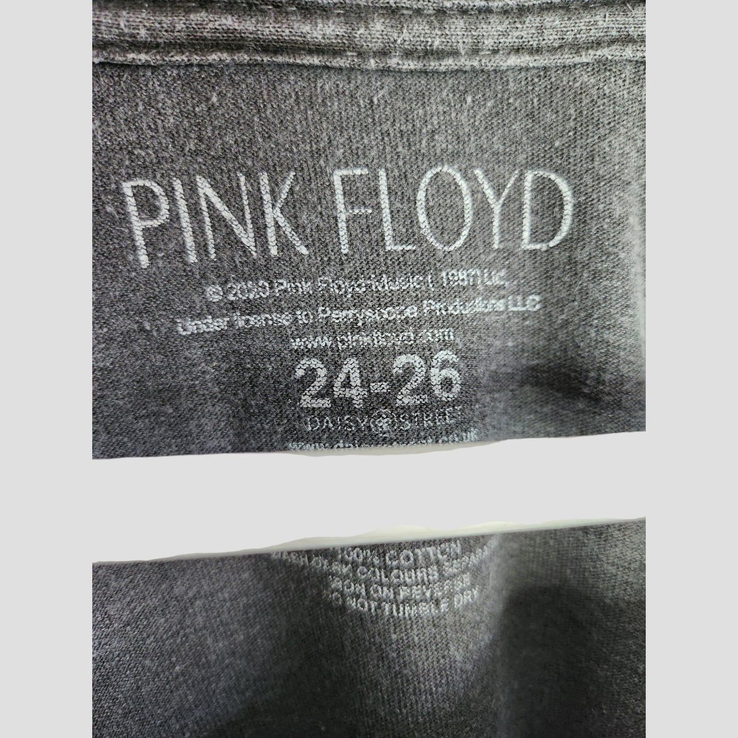 Upcycled Breastfeeding (Nursing) & Pumping Washed Out Grey/Pink Pink Floyd Band t-shirt UK24/26