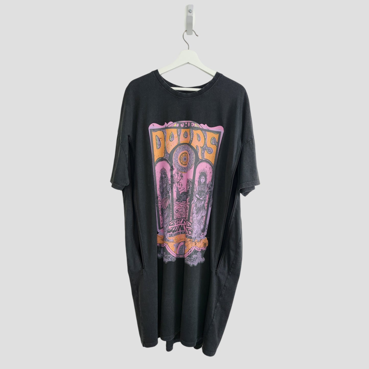 Upcycled Breastfeeding (Nursing) & Pumping The Doors Band t-shirt dress L (UK14/16)