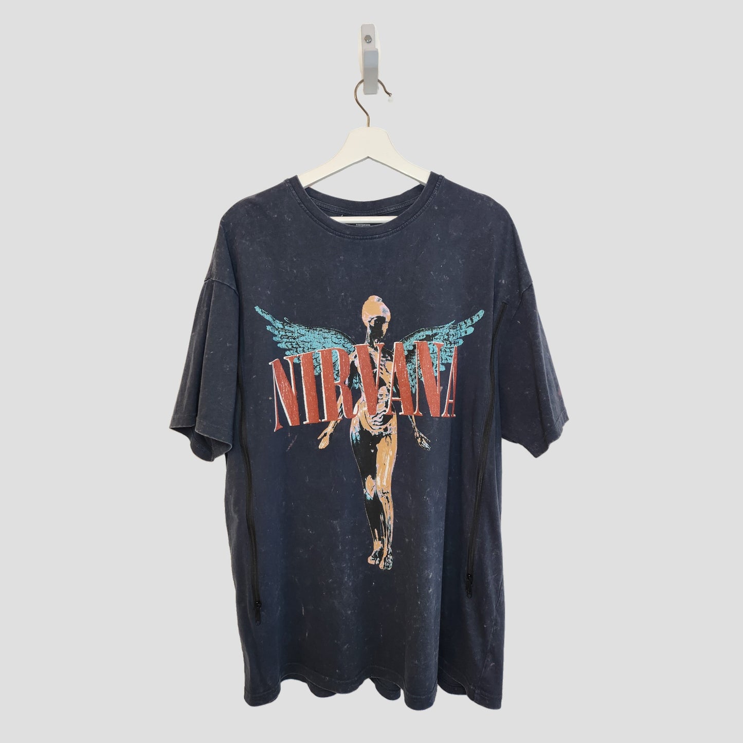 Upcycled Breastfeeding (Nursing) & Pumping Nirvana Turquoise Angel t-shirt L (UK14/16) (100226)
