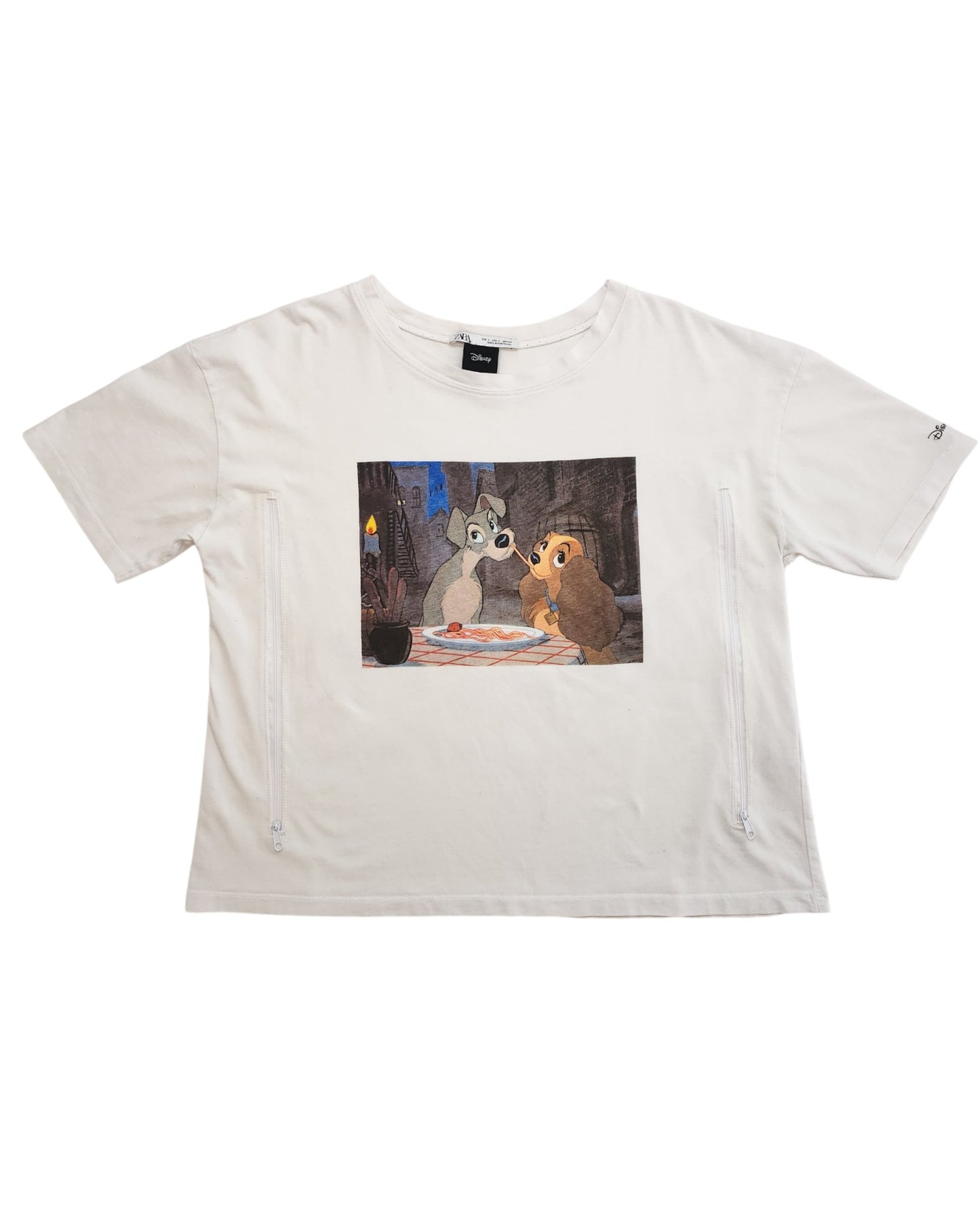 Upcycled Lady & The Tramp t-shirt L