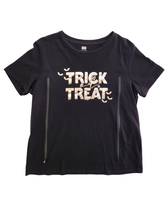 Upcycled Halloween Trick or Treat t-shirt UK14