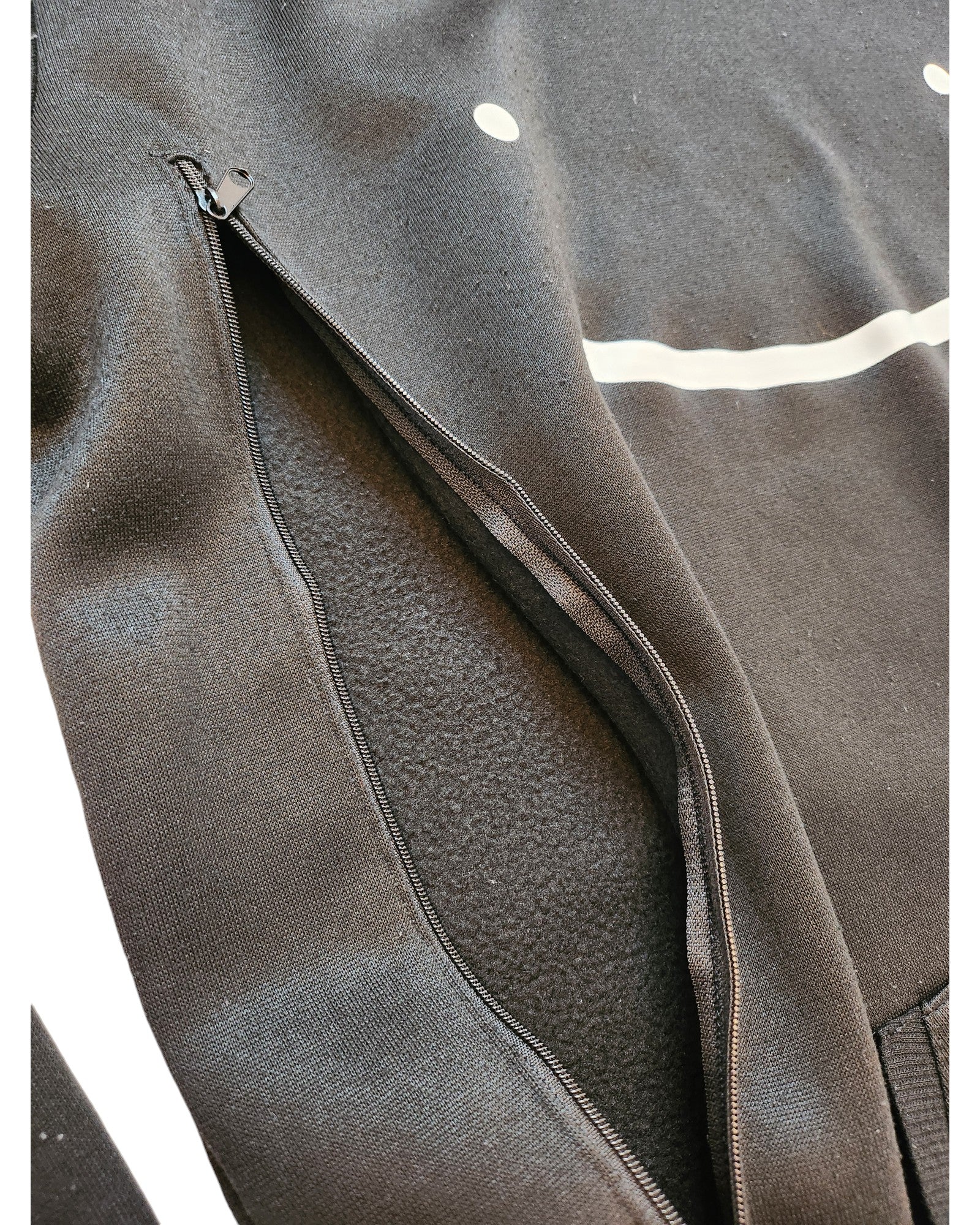 Upcycled Smile Black Hoodie L