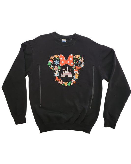 Upcycled Disney Christmas Sweatshirt M