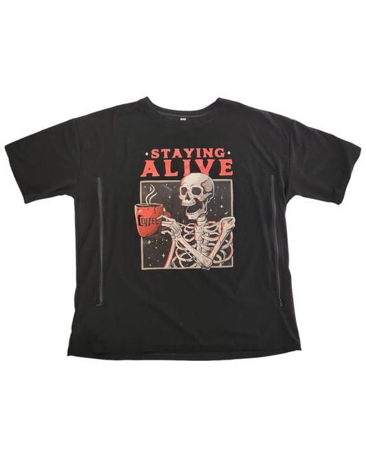 Upcycled Staying Alive t-shirt XL