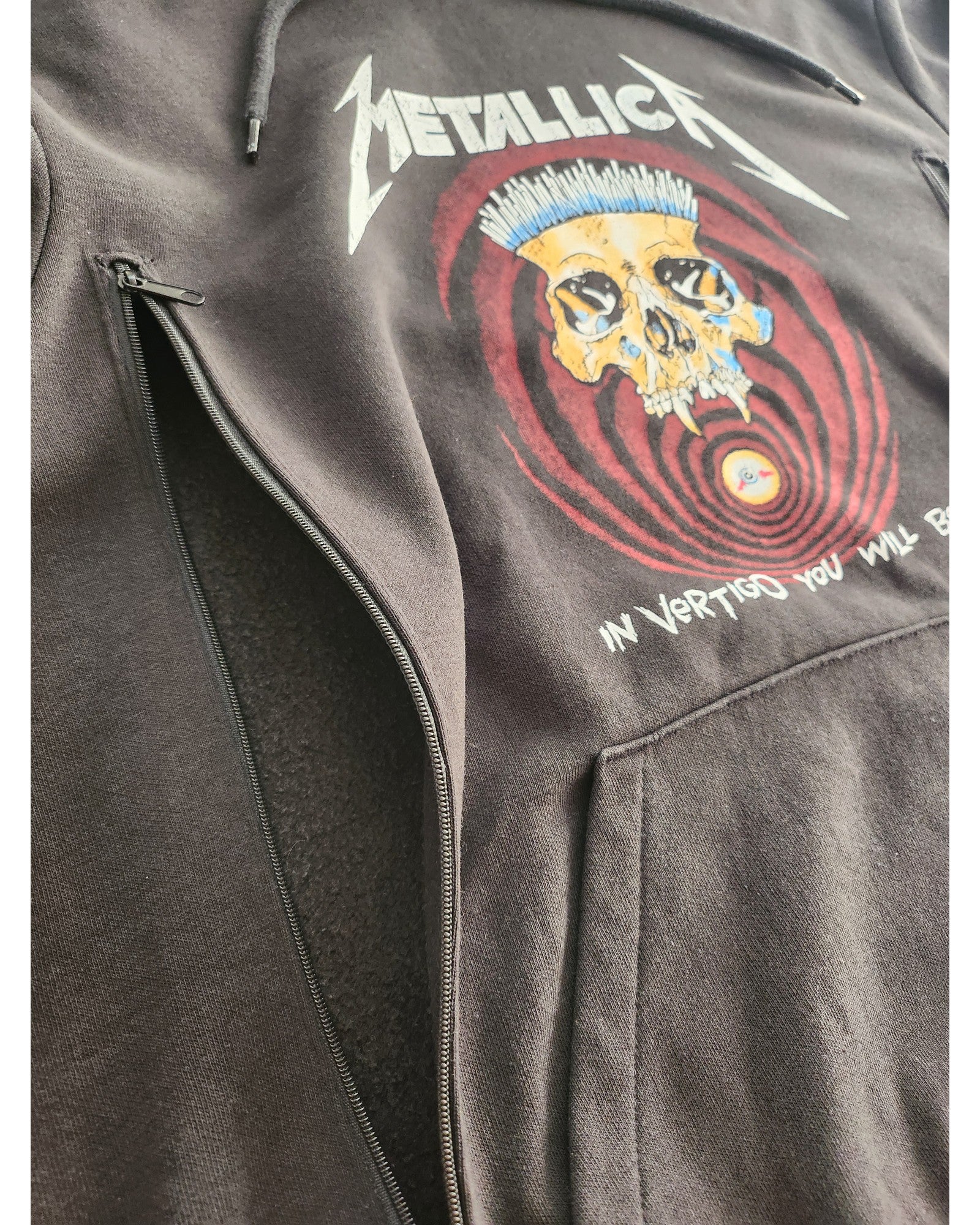 Upcycled Breastfeeding Metallica Hoodie UK12