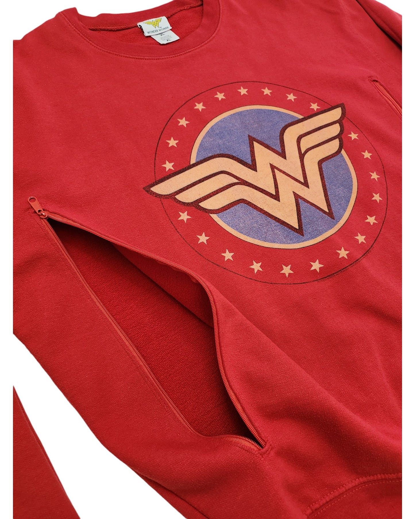 Upcycled Breastfeeding Wonder Woman Sweatshirt XL