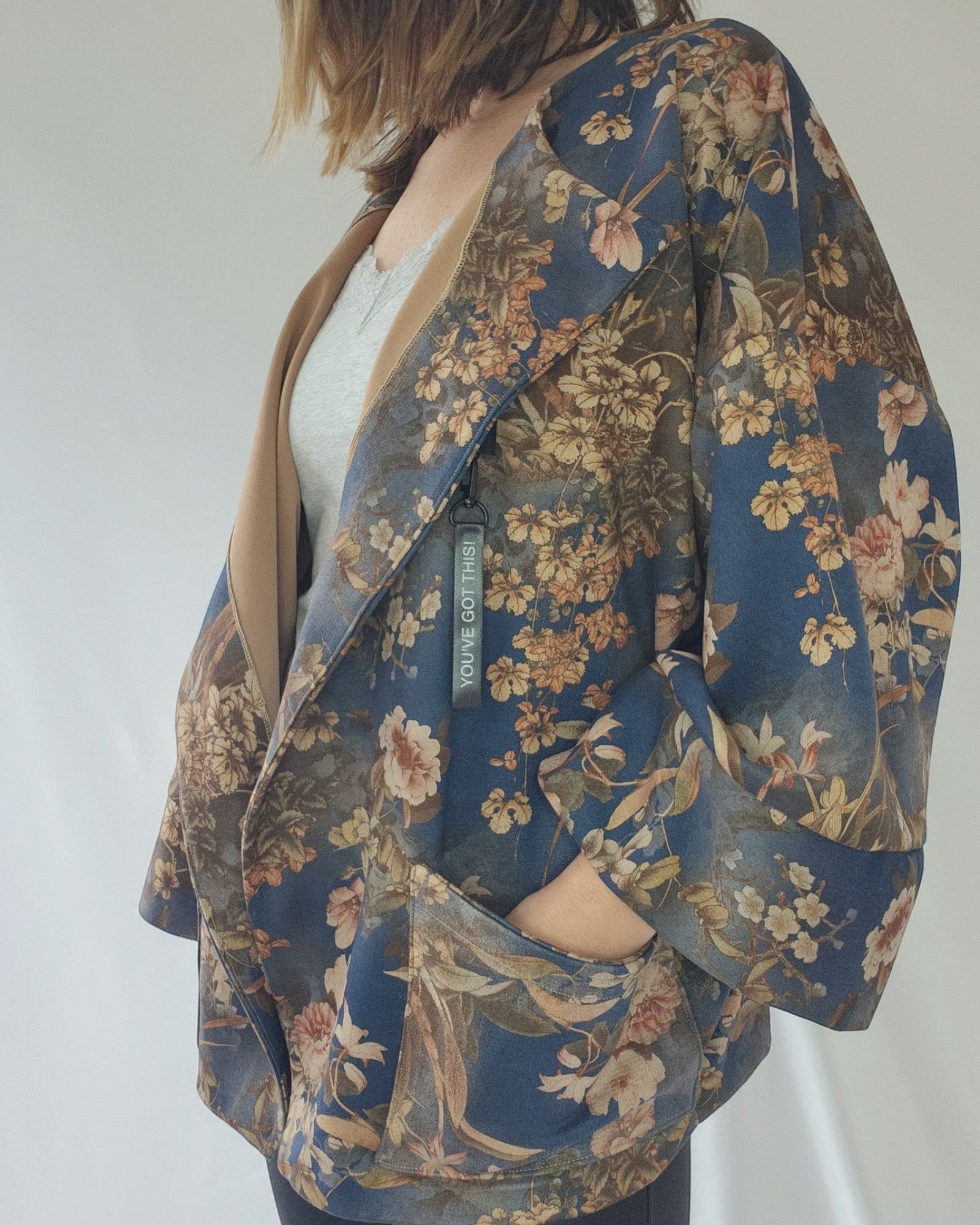 You've Got This! Floral Kimono Jacket for maternity, breastfeeding (nursing), and pumping.