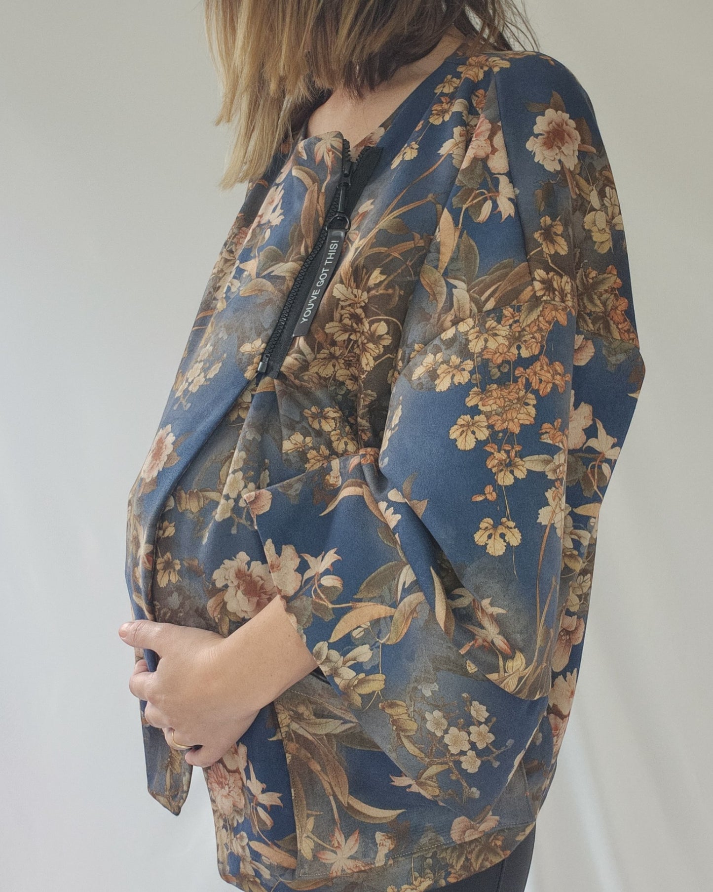 You've Got This! Floral Kimono Jacket for maternity, breastfeeding (nursing), and pumping.