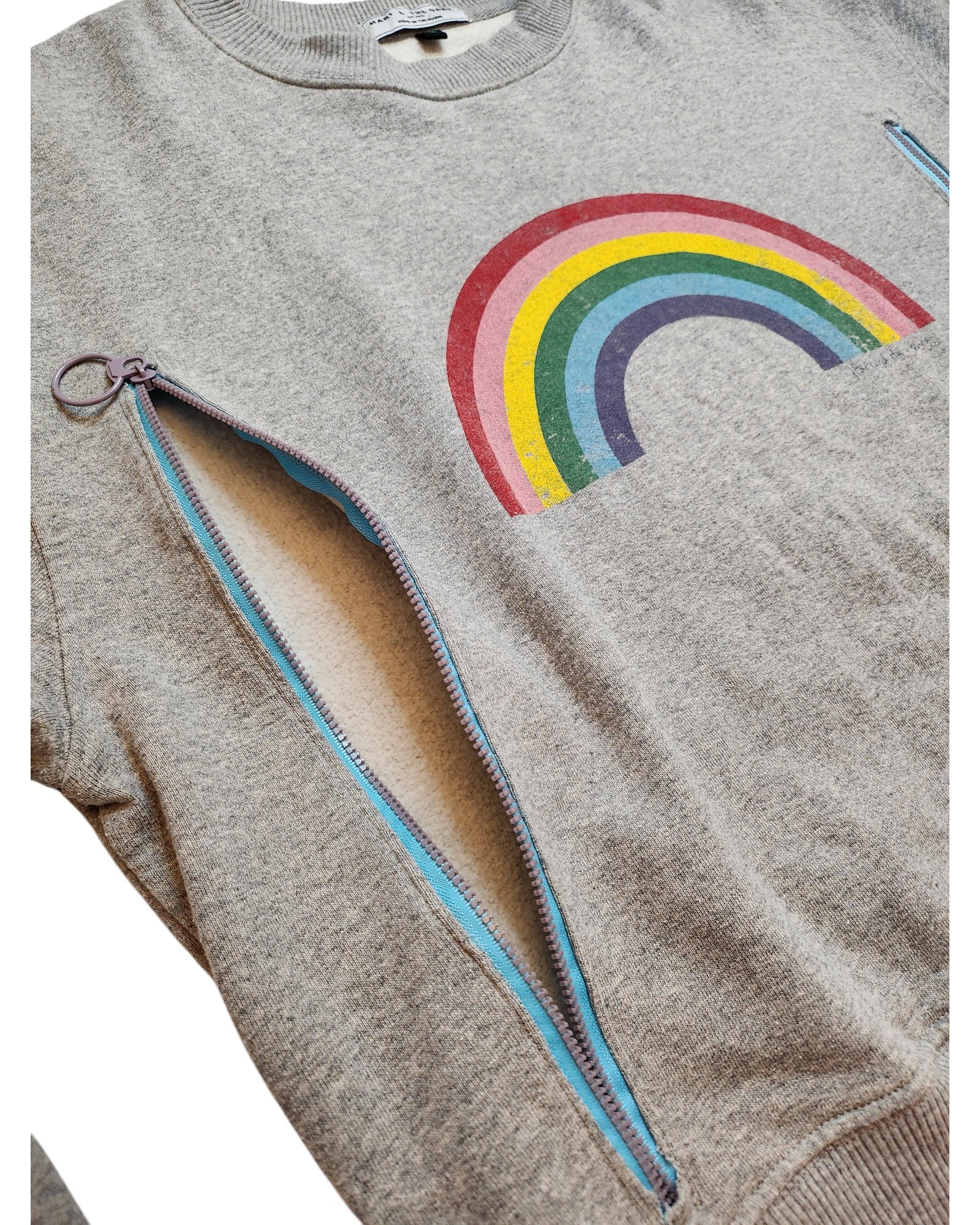 Upcycled Breastfeeding Rainbow Sweatshirt M