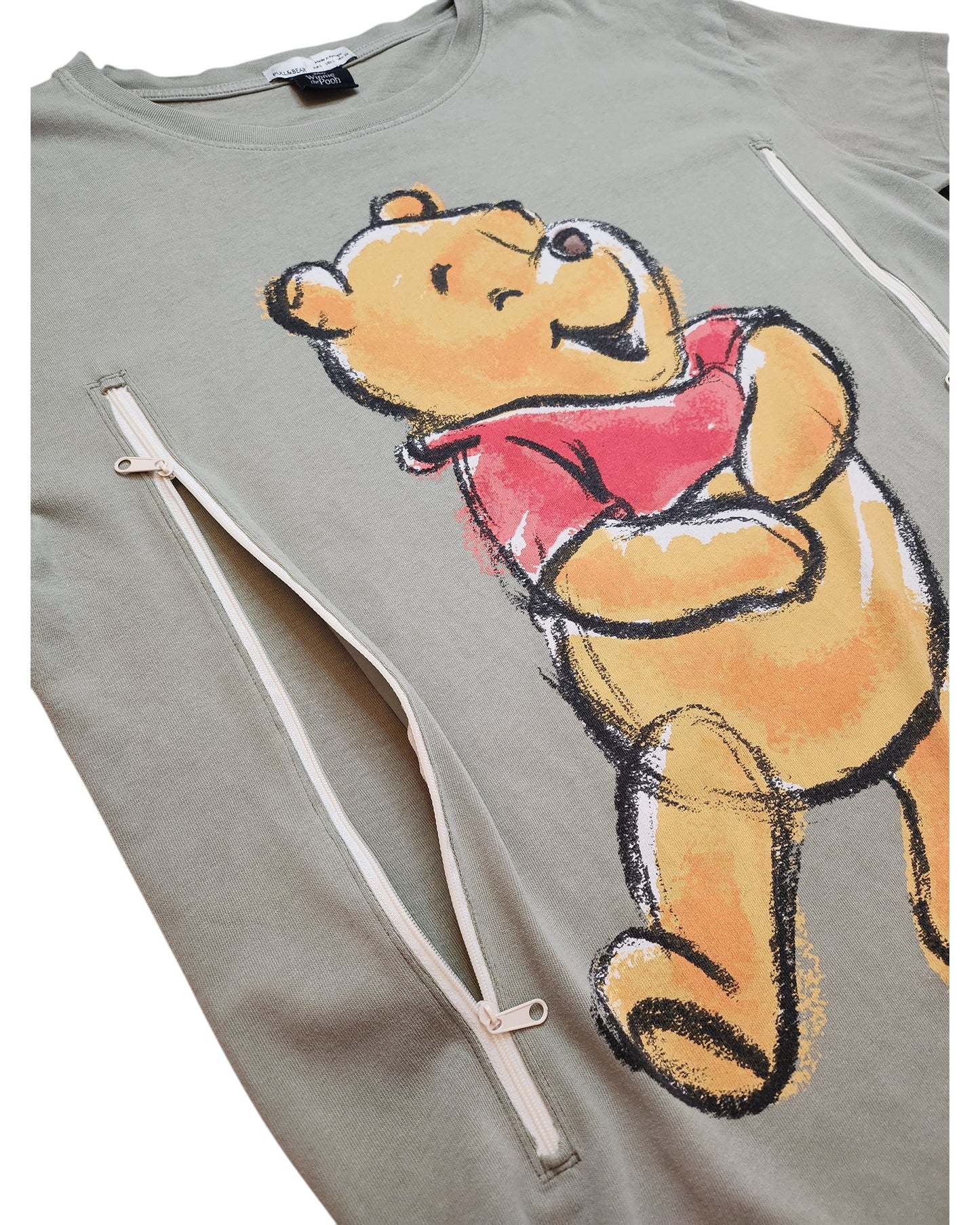 Upcycled Breastfeeding Pooh t-shirt L