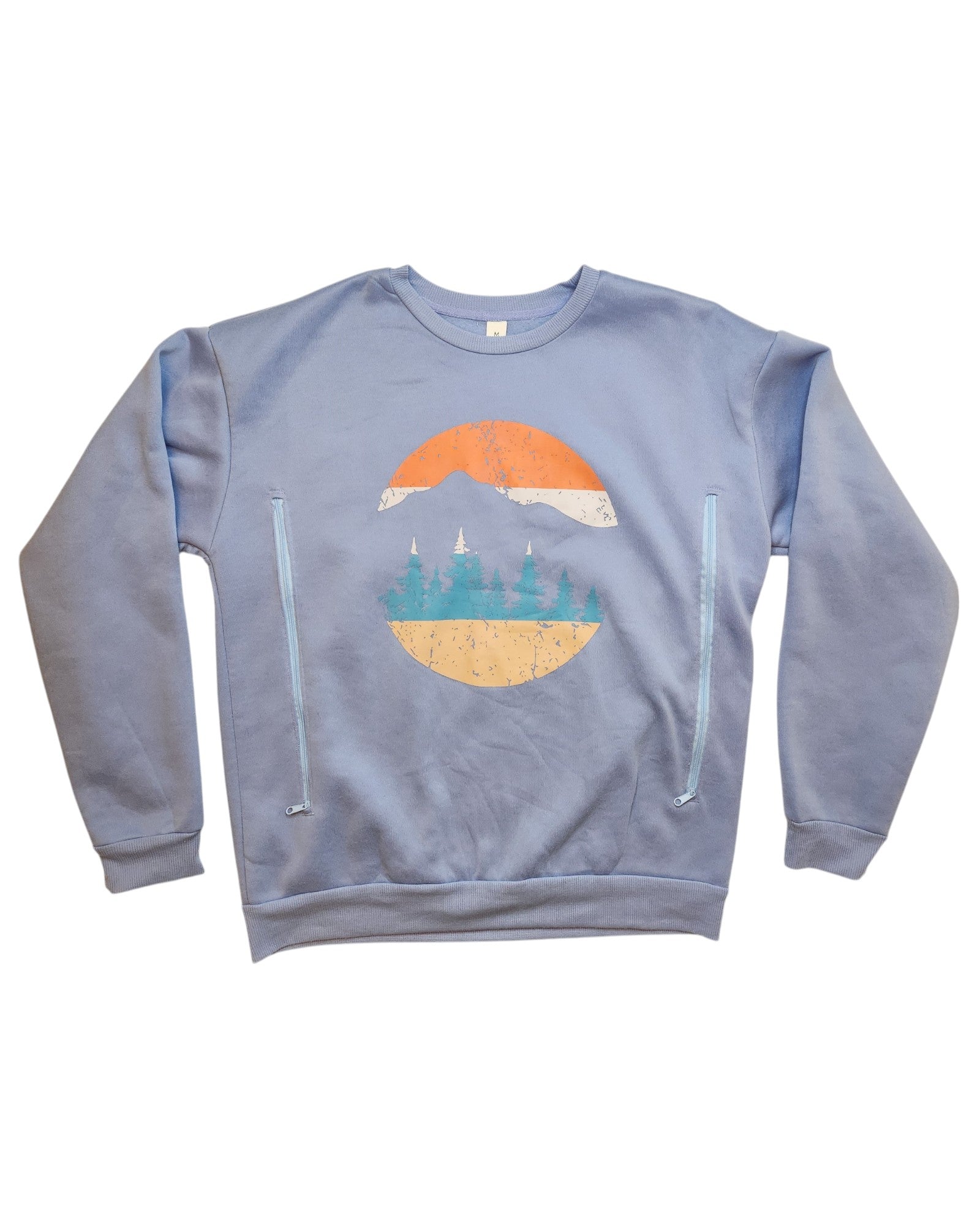 Upcycled Breastfeeding Mountains Sweatshirt M