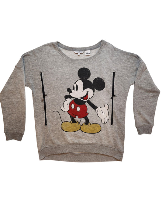 Upcycled Breastfeeding Mickey Mouse Sweatshirt UK14