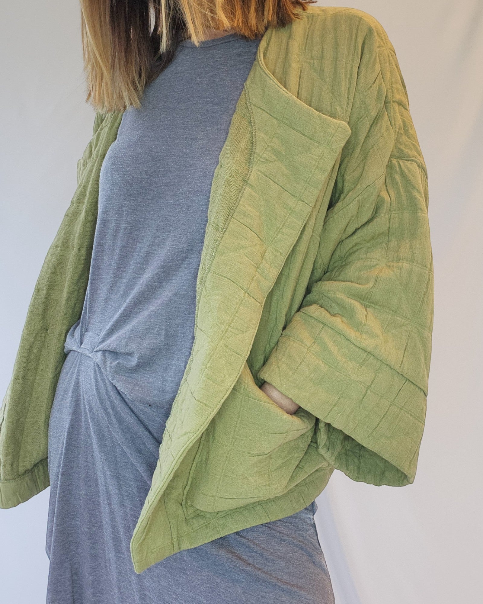 You've Got This! Quilted Cotton Kimono Jacket for maternity, breastfeeding (nursing), and pumping.