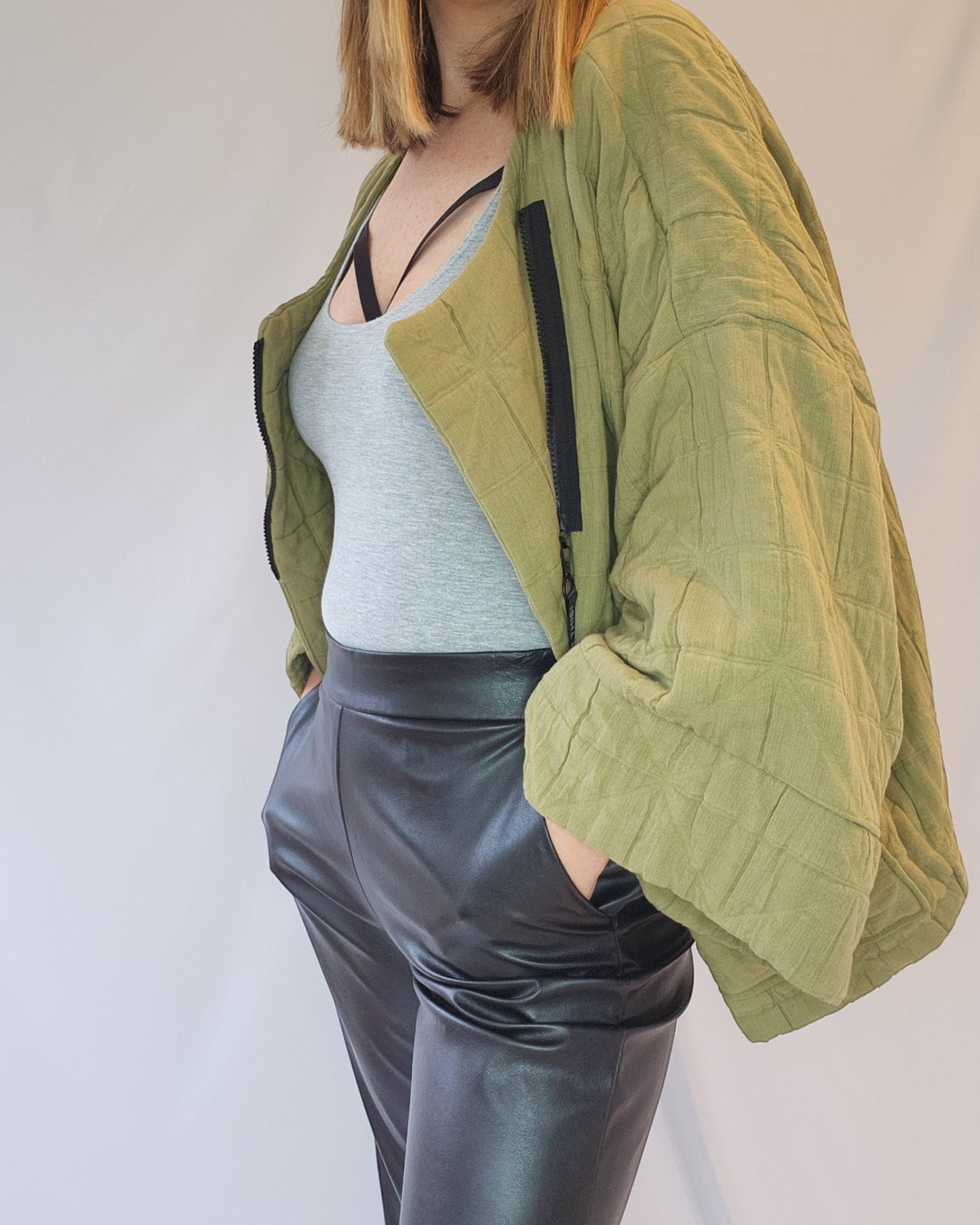 You've Got This! Quilted Cotton Kimono Jacket for maternity, breastfeeding (nursing), and pumping.