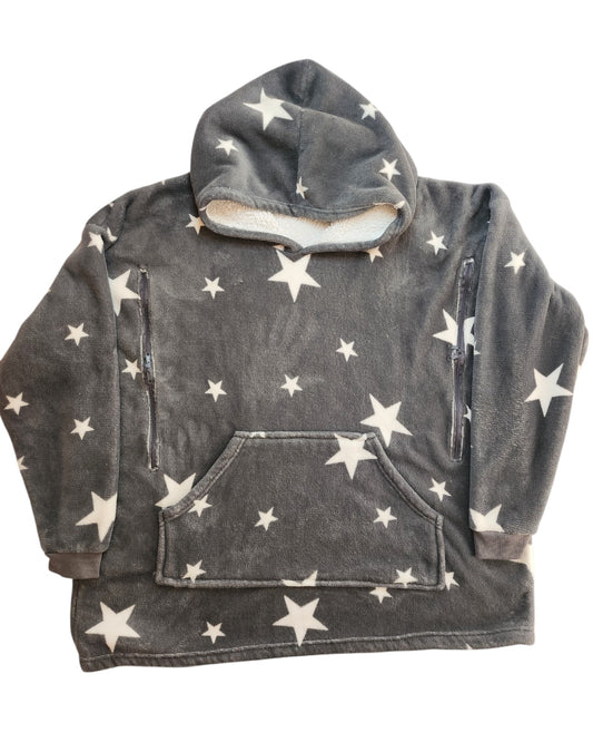 Upcycled Breastfeeding Stars Blanket Hoodie One Size