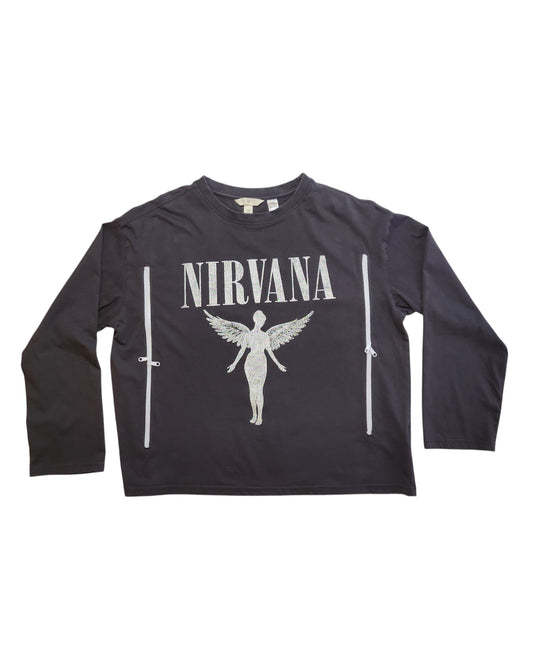 Upcycled Breastfeeding (Nursing) & Pumping Nirvana Long-Sleeved t-shirt M