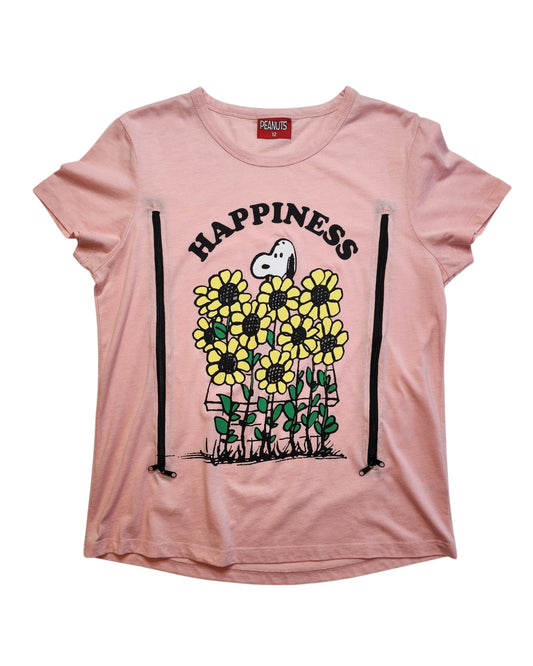 Upcycled Breastfeeding (Nursing) & Pumping Snoopy Happiness t-shirt UK12