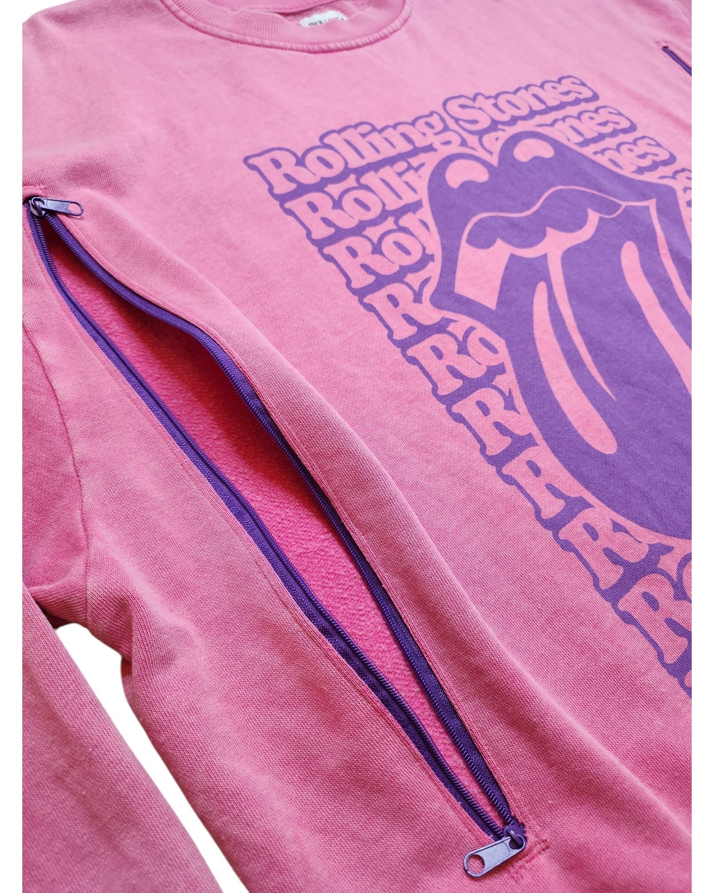 Upcycled Breastfeeding (Nursing) & Pumping Rolling Stones Sweatshirt L