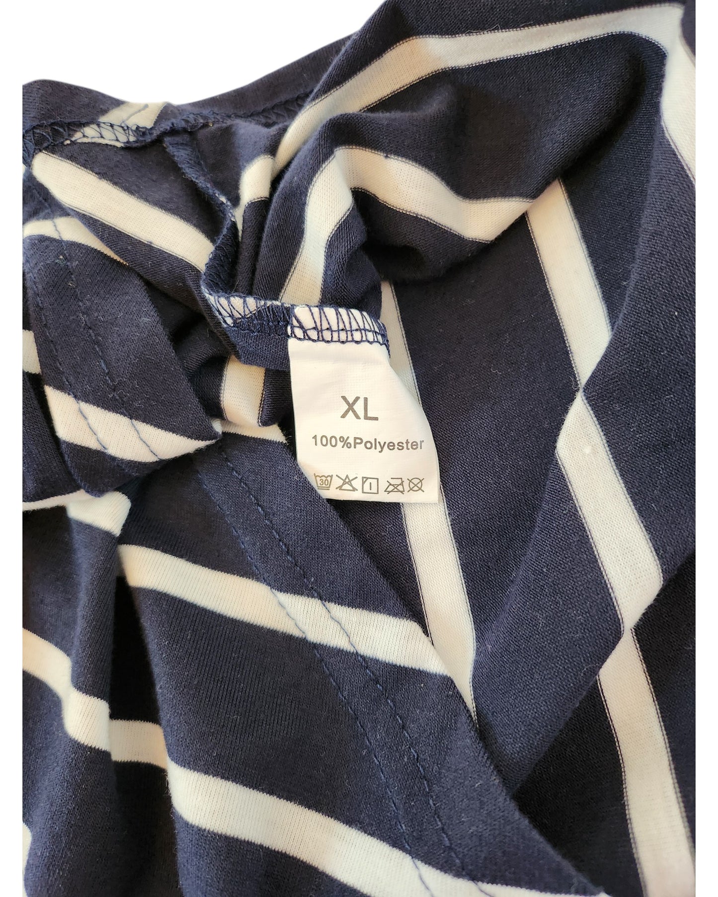 Upcycled Breastfeeding (Nursing) & Pumping Navy Stripe t-shirt dress XL