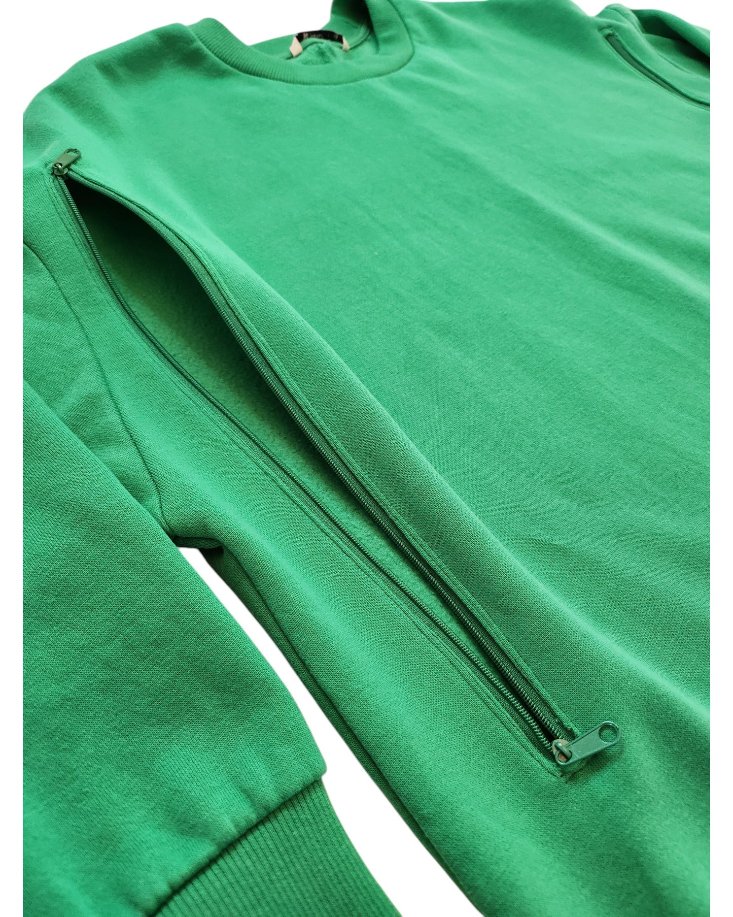 Upcycled Breastfeeding (Nursing) & Pumping Green Sweatshirt dress UK12