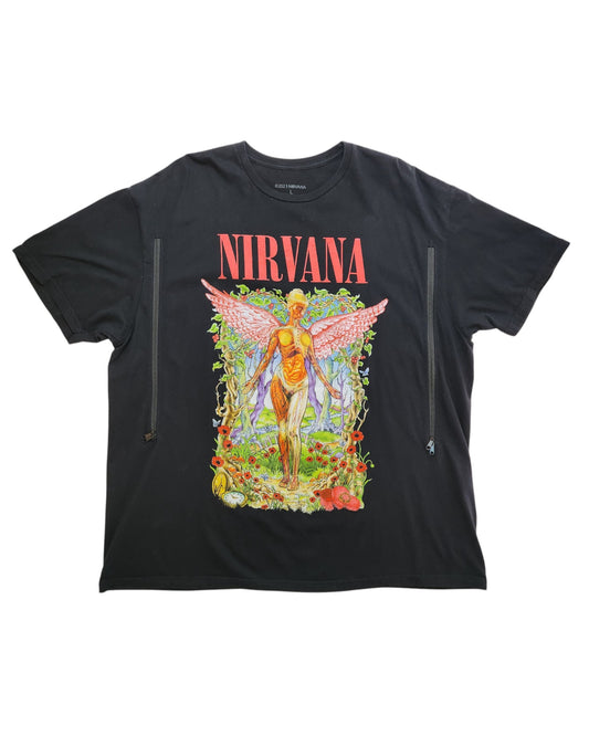 Upcycled Breastfeeding (Nursing) & Pumping Nirvana Floral Long-line t-shirt L