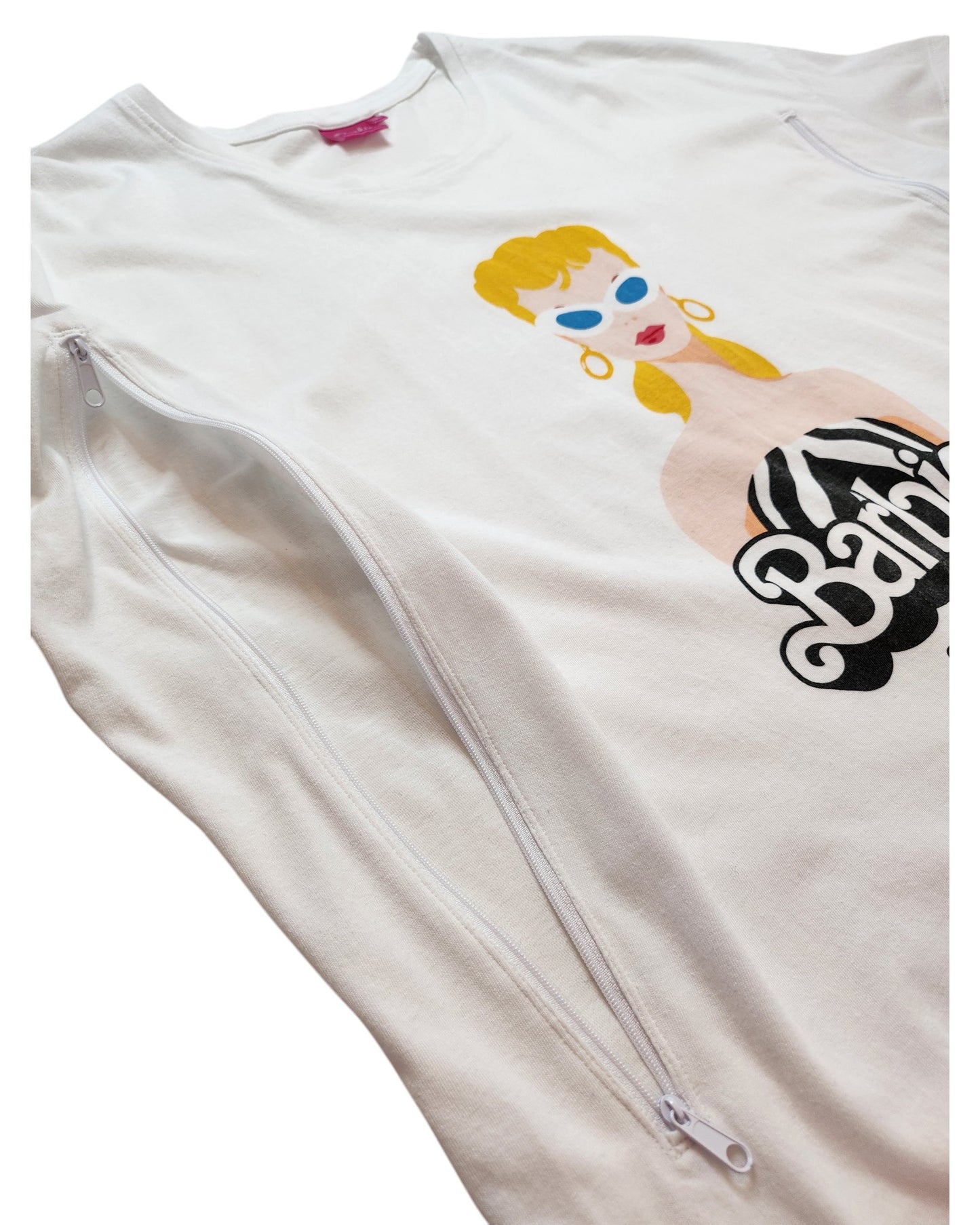 Upcycled Breastfeeding (Nursing) & Pumping Barbie t-shirt XXL