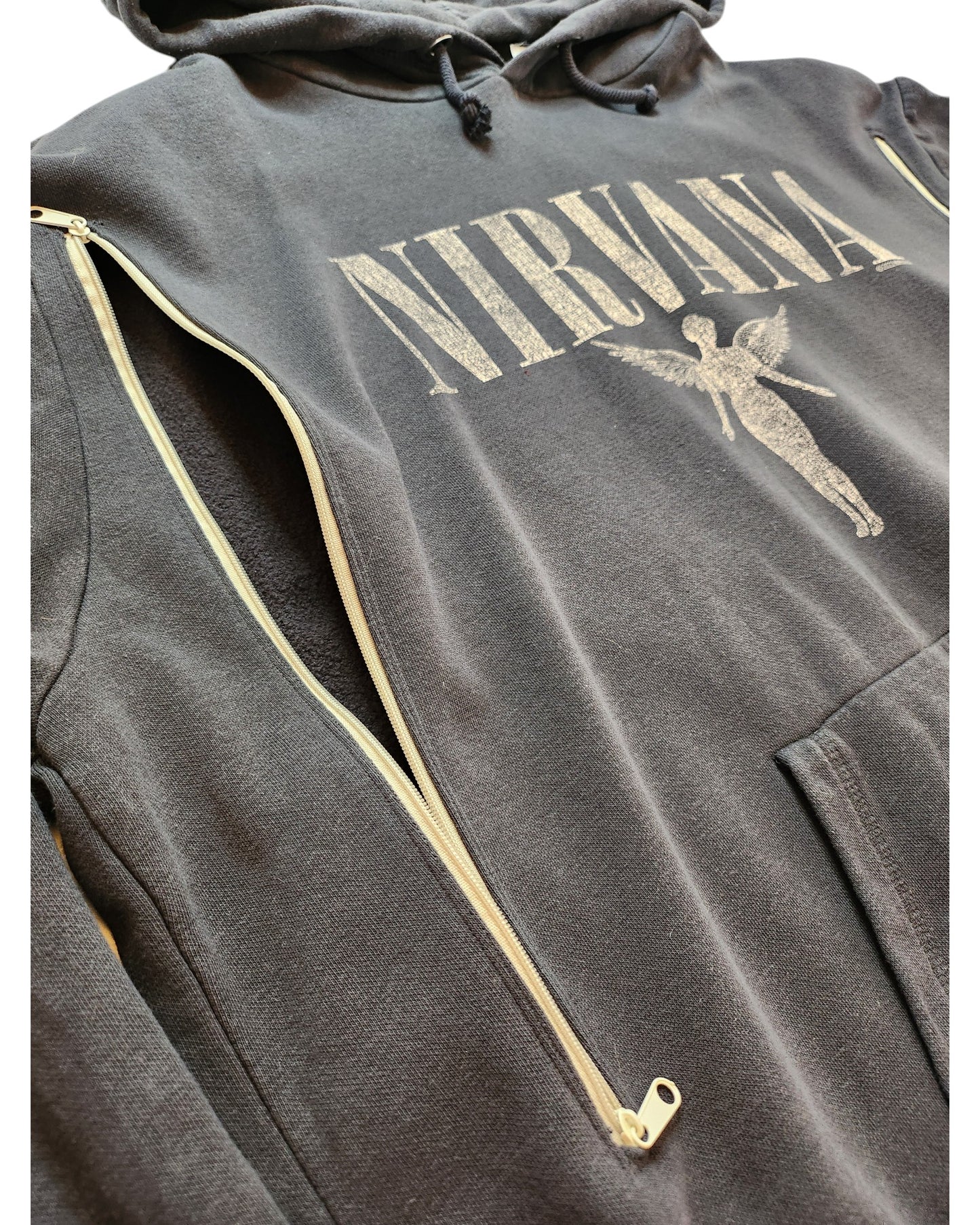 Upcycled Breastfeeding (Nursing) & Pumping Nirvana Hoodie L