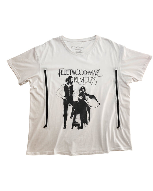 Upcycled Breastfeeding (Nursing) & Pumping White Fleetwood Mac Rumours Band t-shirt XXL