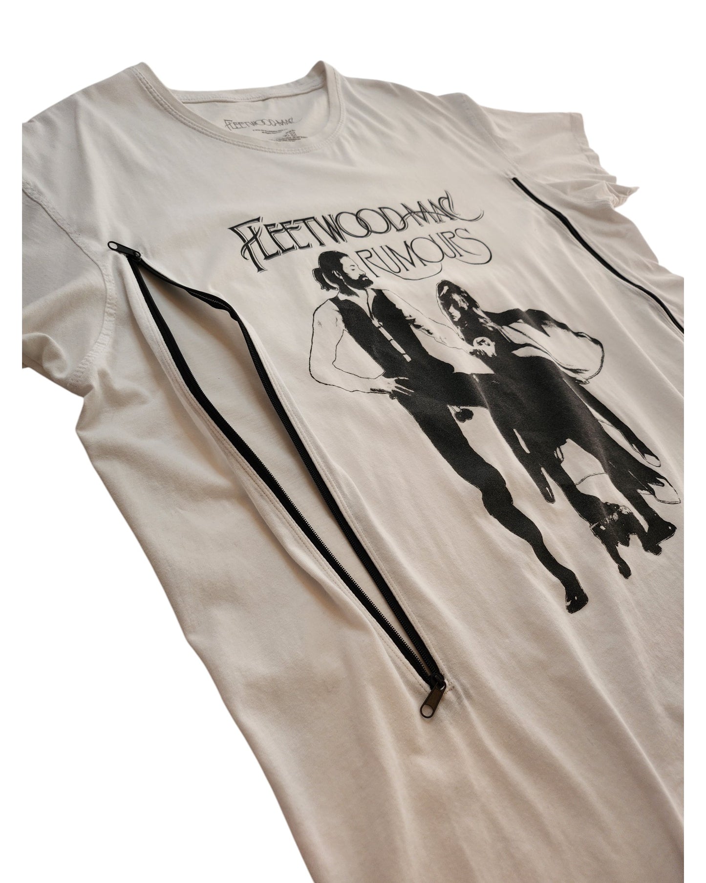 Upcycled Breastfeeding (Nursing) & Pumping White Fleetwood Mac Rumours Band t-shirt XXL