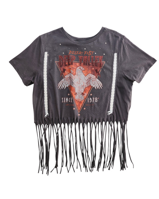 The Primark Upcycled Breastfeeding & Pumping Grey Festival Fringe t-shirt (M, UK12/14) combines eco-friendly style with unique fringe detail—perfect for nursing moms who want a standout, sustainable festival look.