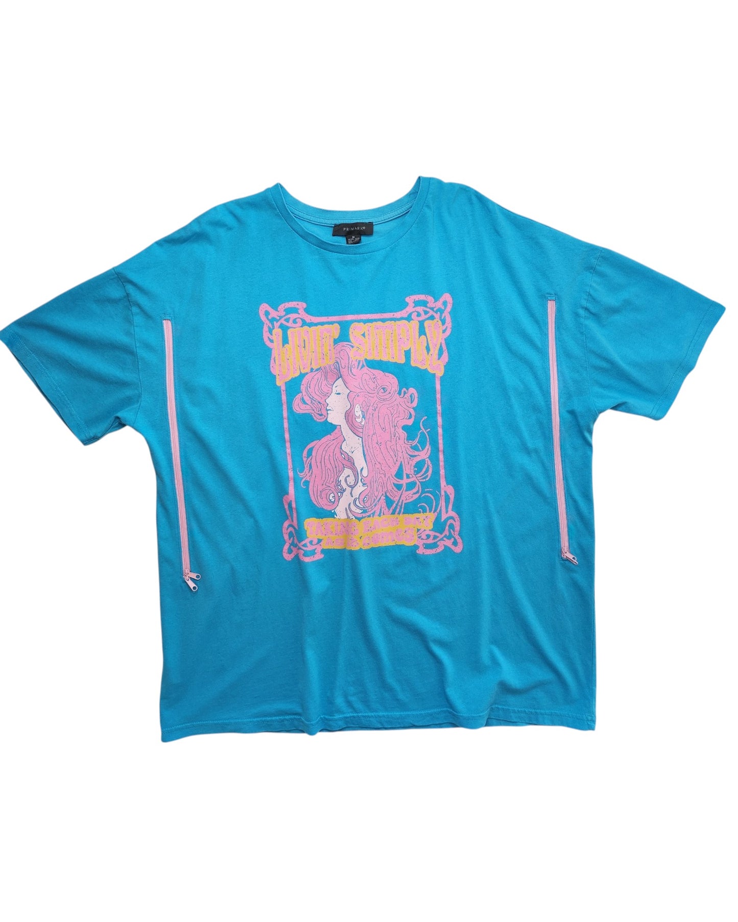Upcycled Breastfeeding (Nursing) & Pumping Turquoise Girl t-shirt M (UK12/14)