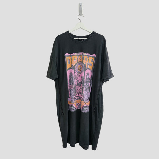 Upcycled Breastfeeding (Nursing) & Pumping The Doors Band t-shirt dress L (UK14/16)