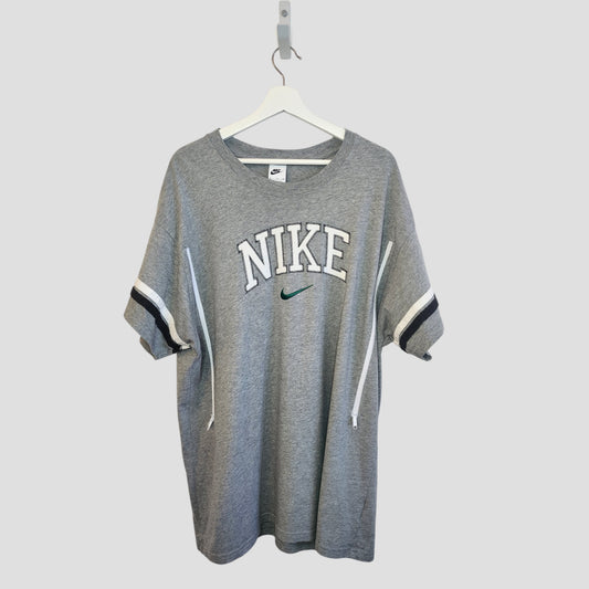 Upcycled Breastfeeding (Nursing) & Pumping Grey Stripe Sleeve Nike t-shirt XL (100273)