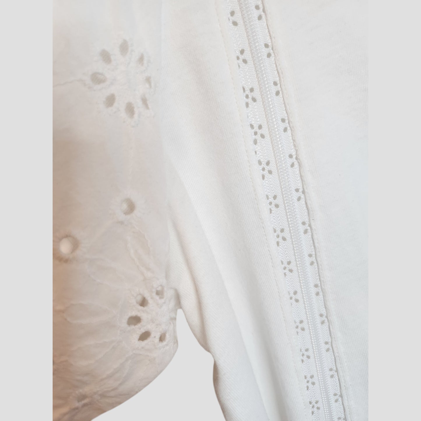Upcycled Breastfeeding (Nursing) & Pumping Plain White Puff Sleeve t-shirt UK14 (100158)