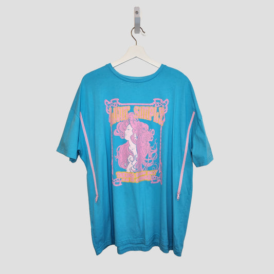 Upcycled Breastfeeding (Nursing) & Pumping Turquoise/Pink Girl t-shirt M (UK12/14) (100196)