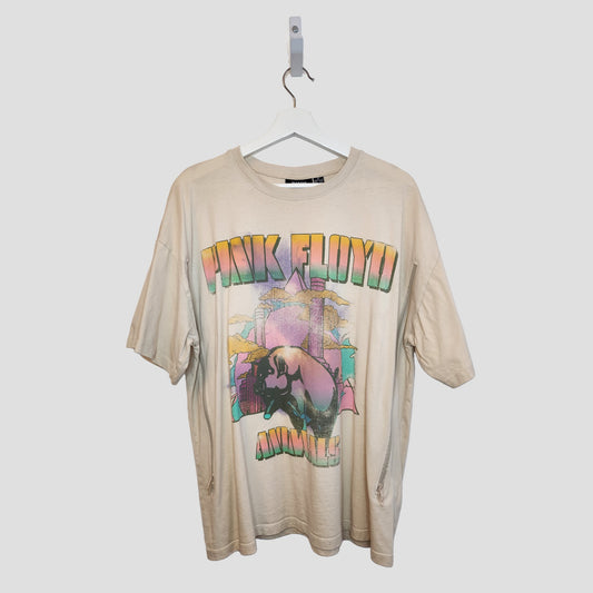 Upcycled Breastfeeding (Nursing) & Pumping Cream Pink Floyd t-shirt M (UK12/14) (100164)