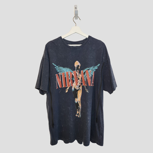 Upcycled Breastfeeding (Nursing) & Pumping Nirvana Turquoise Angel t-shirt L (UK14/16) (100226)