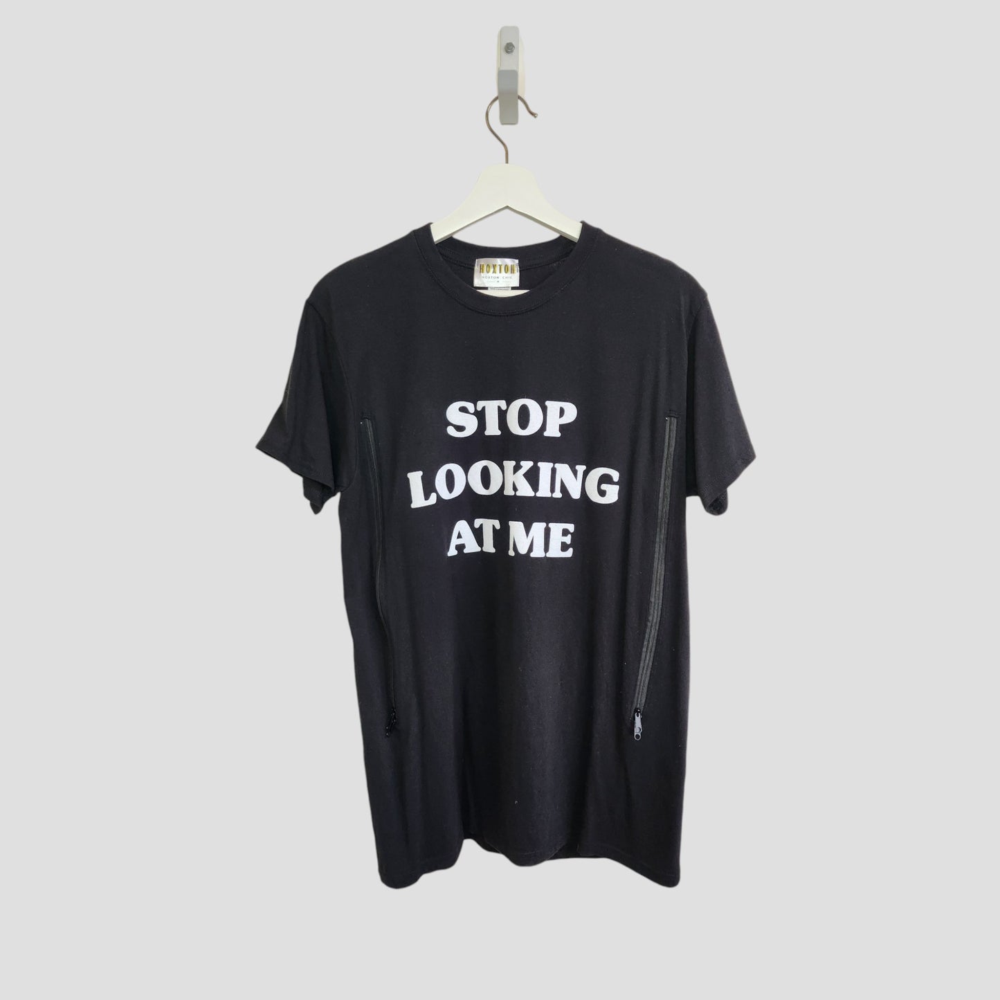 Upcycled Breastfeeding (Nursing) & Pumping Stop Looking t-shirt M