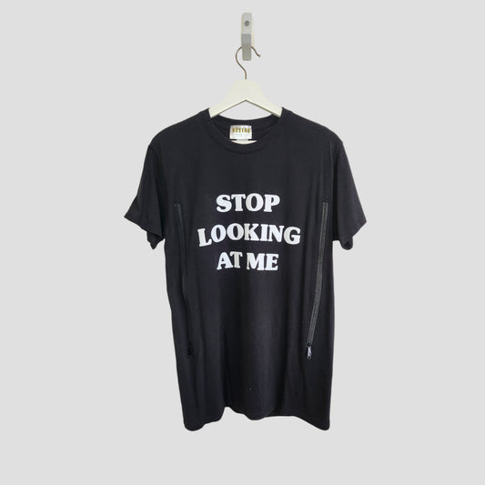 Upcycled Breastfeeding (Nursing) & Pumping Stop Looking t-shirt M