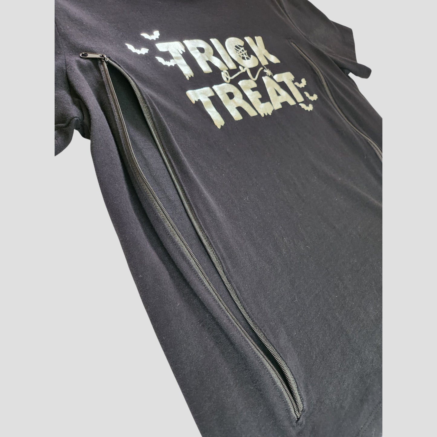 Upcycled Breastfeeding (Nursing) & Pumping Halloween Trick or Treat t-shirt UK14
